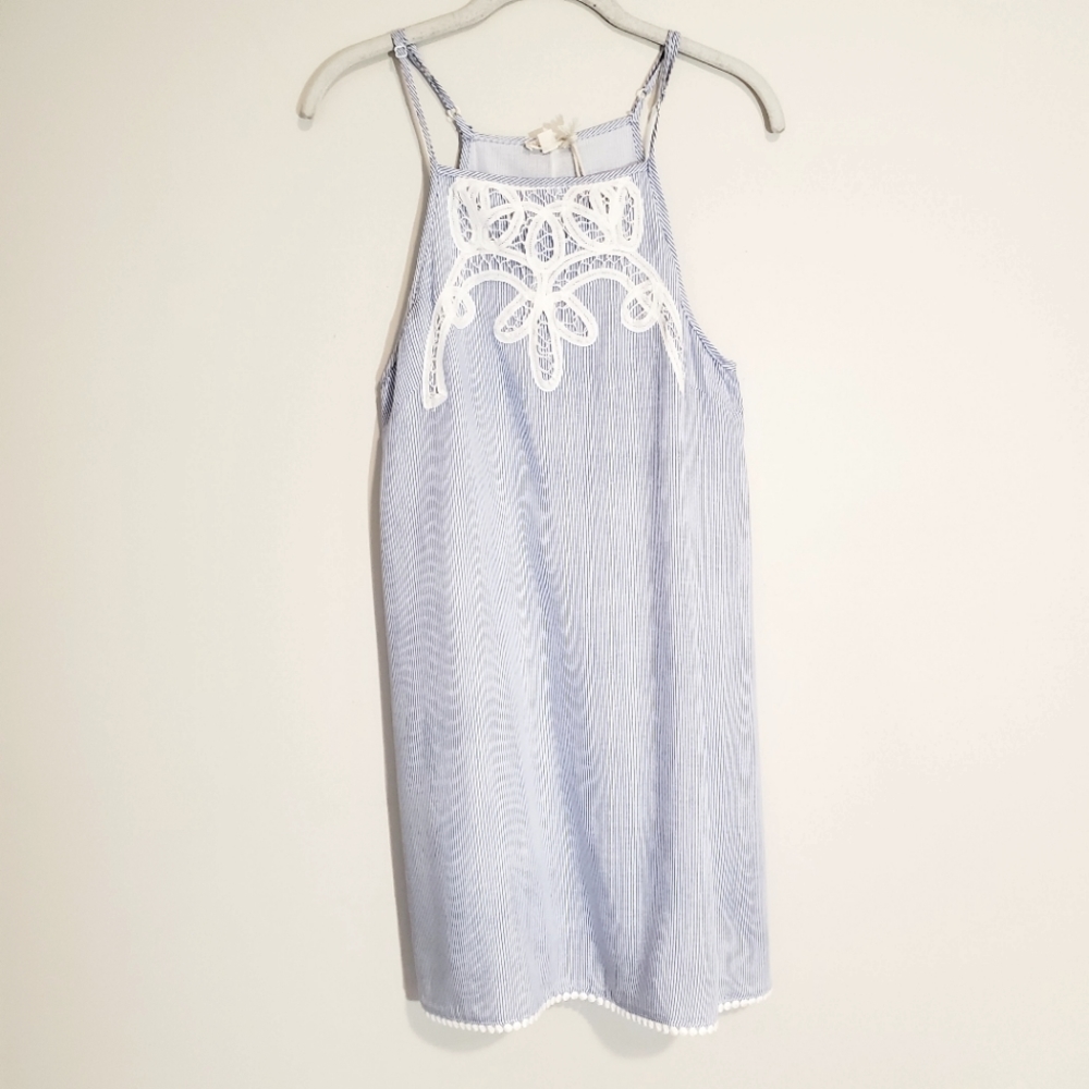 Hem & Thread Striped Battenberg Lace Mini Dress NWT - Picture 2 of 9